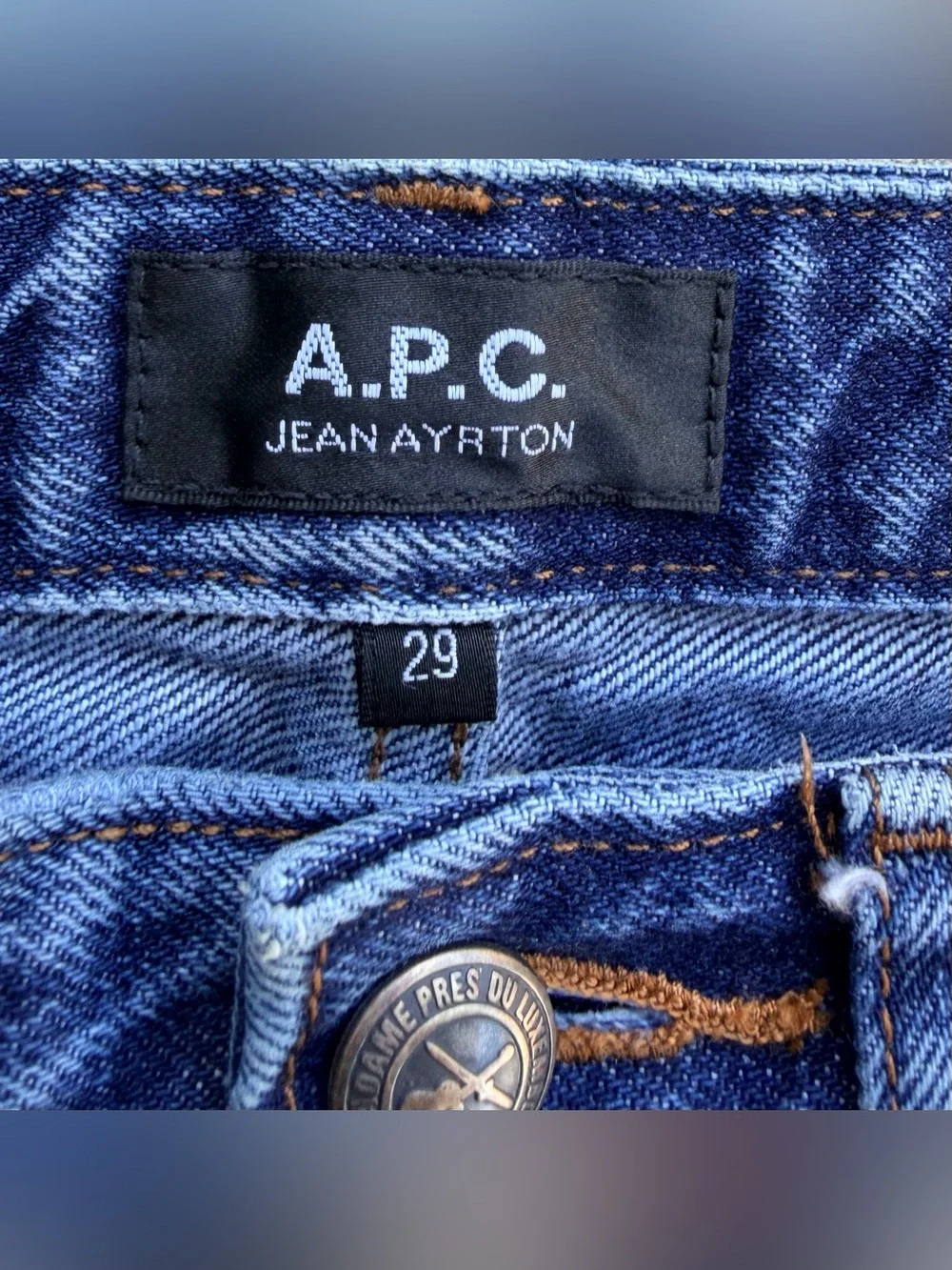 APC Jean Ayrton Men size 29 Straight Fit Medium Wash Denim